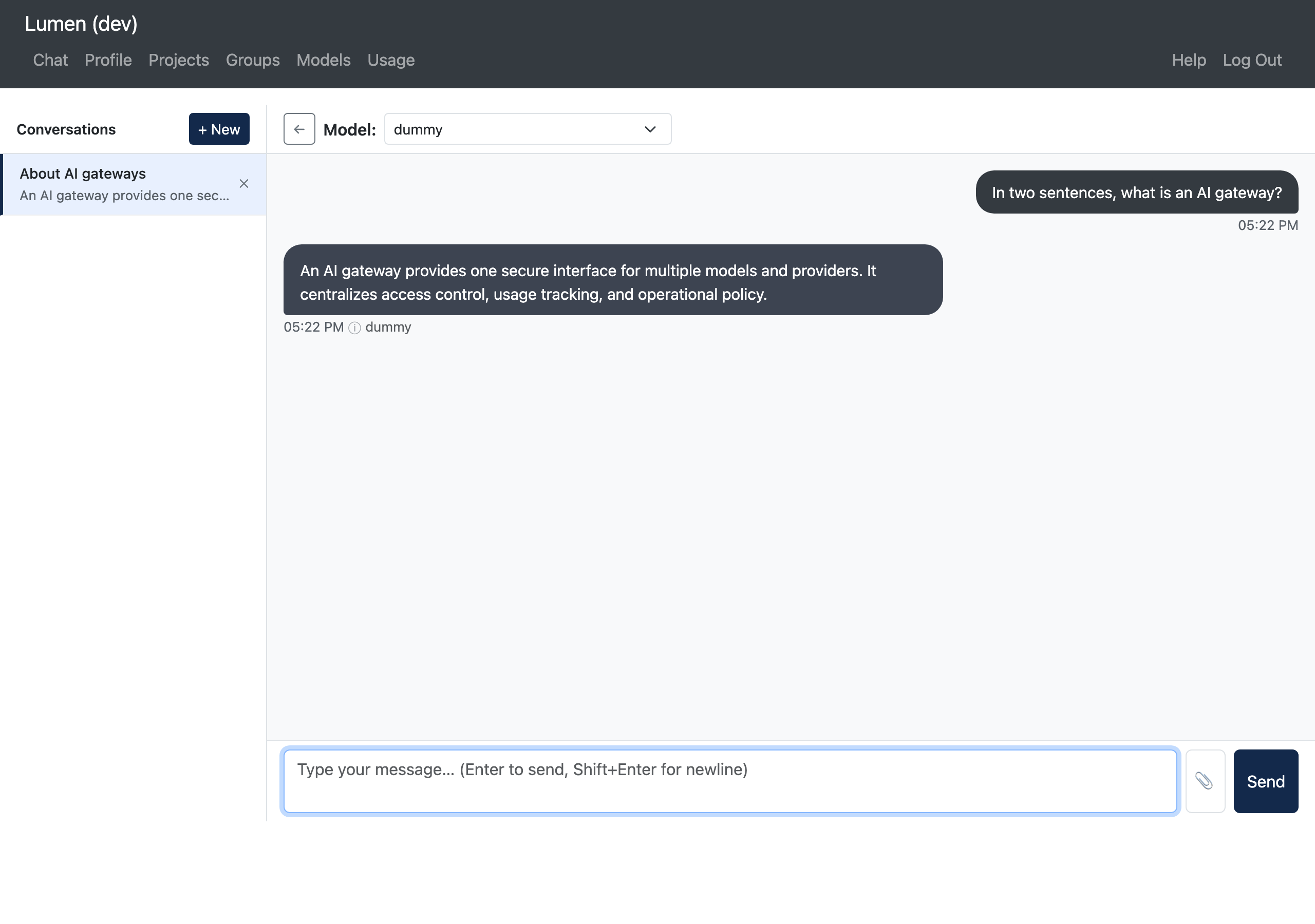 Chat page